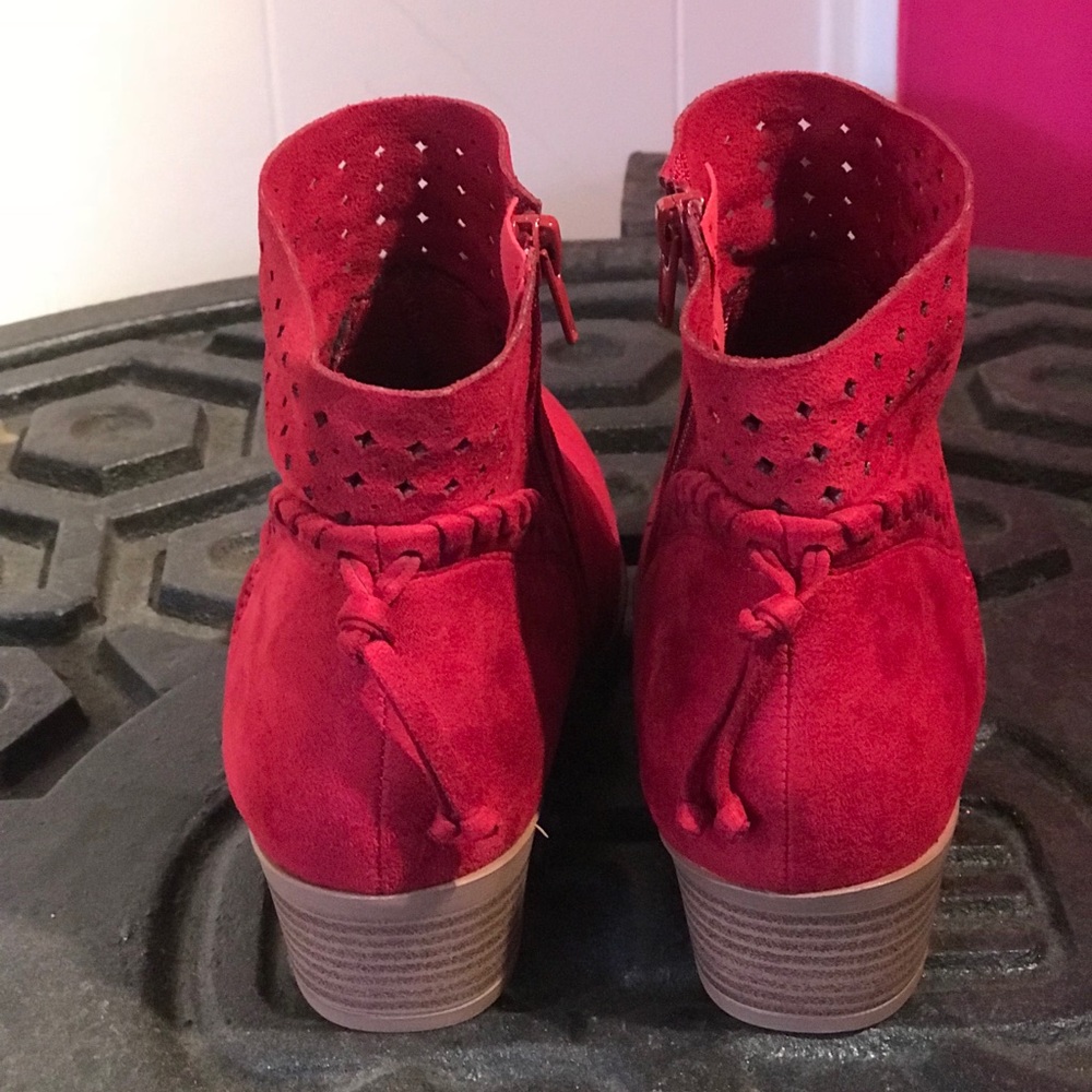 RESTOCKED Soda red perforated western ankle bootie - Picture 5 of 7